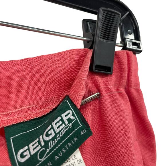 Geiger 100% Linen Tie Waist Wide Leg Pant Coral Womens 40 / US Large - Picture 4 of 6